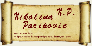 Nikolina Paripović vizit kartica